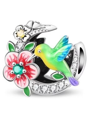 925 Hummingbird Bracelet Charm-NEW